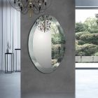 Specchiera Ovale Design in Finitura Cristallo Specchiato Made in Italy - Eclisse Viadurini