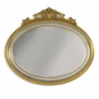 Specchiera parete fregio resina e legno abete fatta in Italia Alberto Viadurini