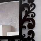 Specchiera Rettangolare da Muro dal Design Grande Moderna in Legno Nero - Manola Viadurini