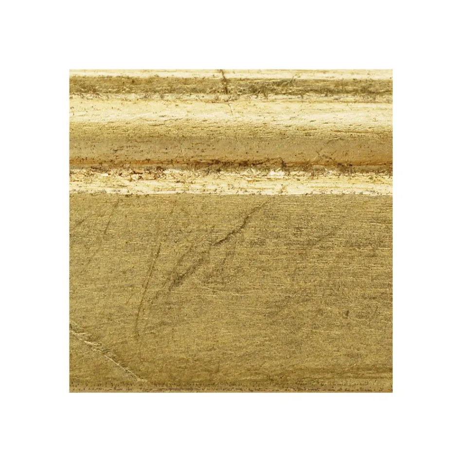 Specchiera Rettangolare in Foglia Oro e Specchio Molato Made in Italy - Rangi Viadurini