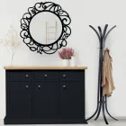 Specchiera Rotonda con Motivo Traforato Made in Italy - Ferona Viadurini