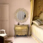 Specchiera Rotonda con Motivo Traforato Made in Italy - Ferona Viadurini