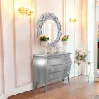 Specchiera Rotonda con Motivo Traforato Made in Italy - Ferona Viadurini