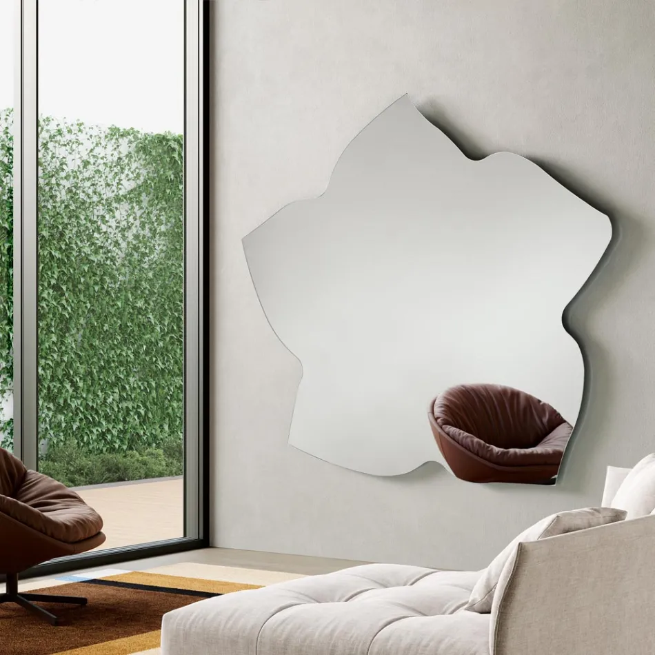 Specchio a Forma di Foglia in Due Dimensioni e Colori Made in Italy - Levian Viadurini
