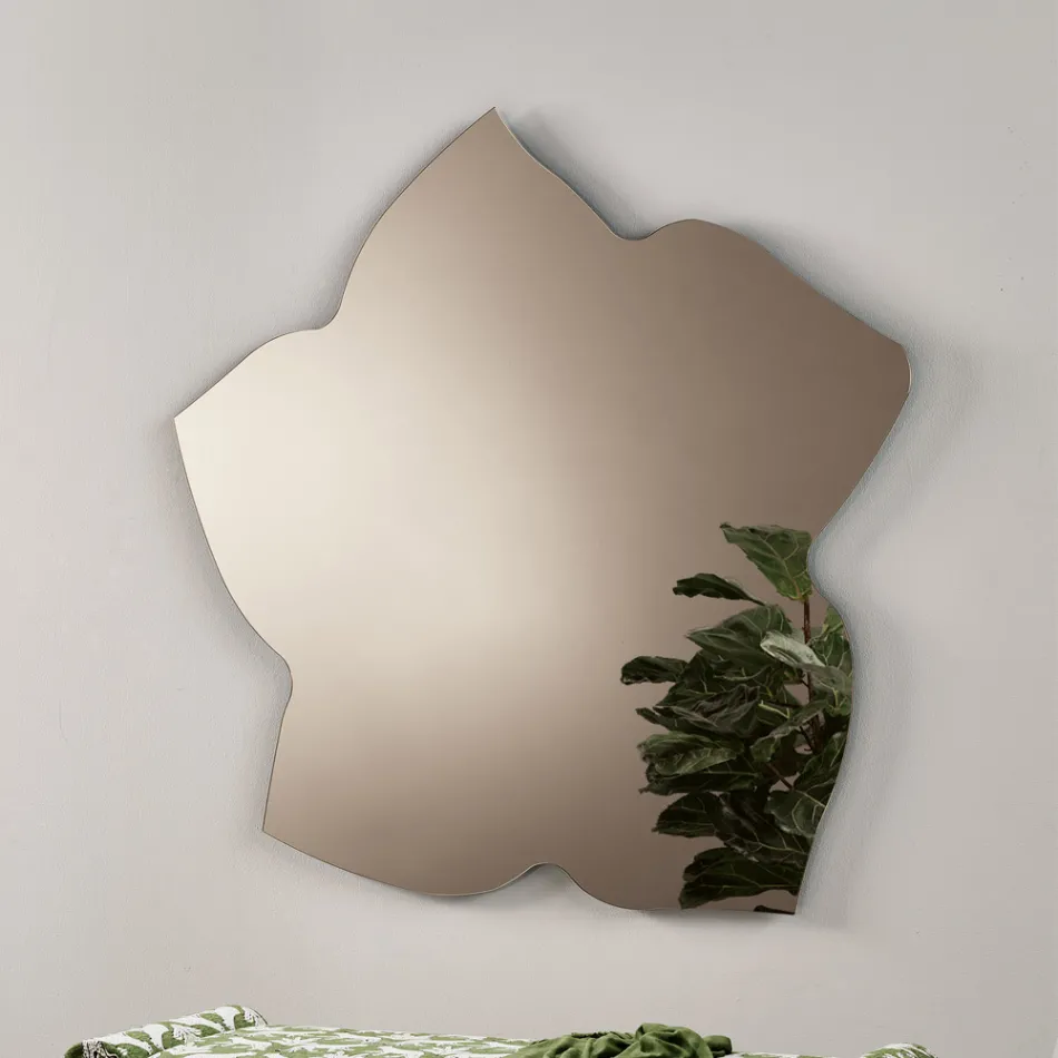 Specchio a Forma di Foglia in Due Dimensioni e Colori Made in Italy - Levian Viadurini