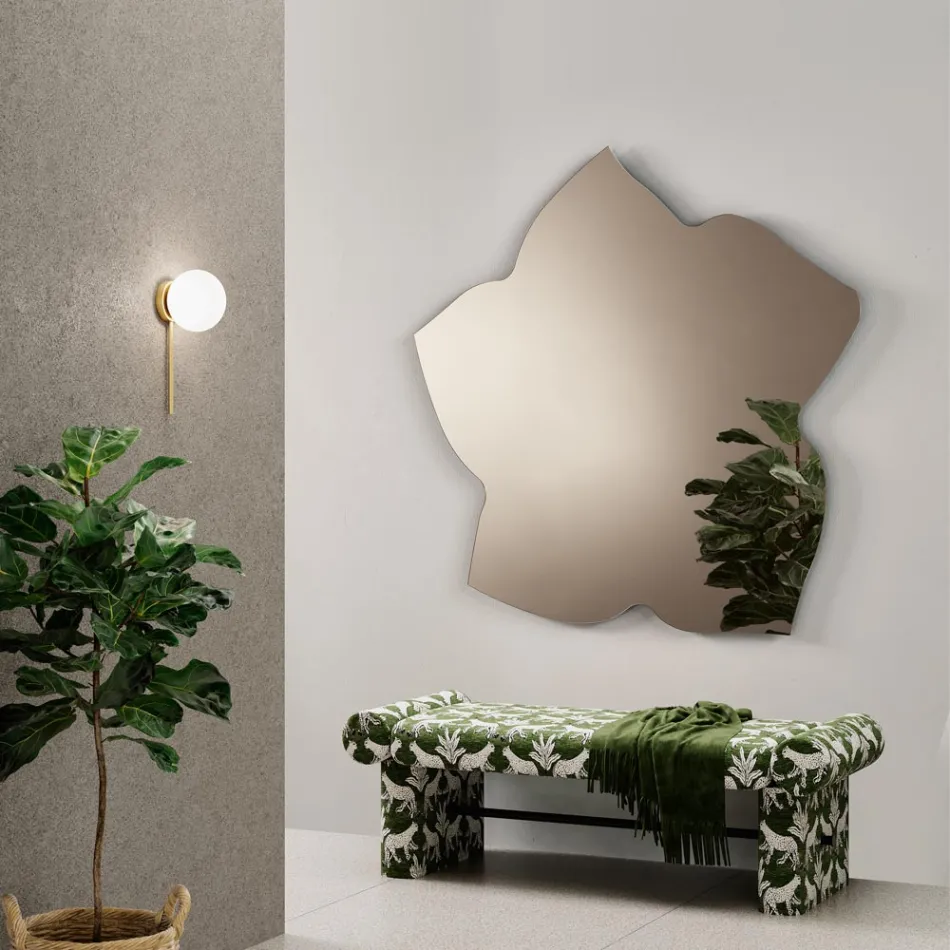 Specchio a Forma di Foglia in Due Dimensioni e Colori Made in Italy - Levian Viadurini