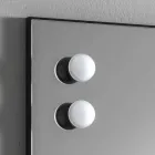 Specchio a Muro con 2 Lampadine e Telaio in Allumino Nero Made in Italy - Frame Viadurini