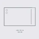 Specchio a Muro con 2 Lampadine e Telaio in Allumino Nero Made in Italy - Frame Viadurini