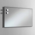 Specchio Bagno da Muro con 2 Lampadine e Telaio Nero Made in Italy - Frame