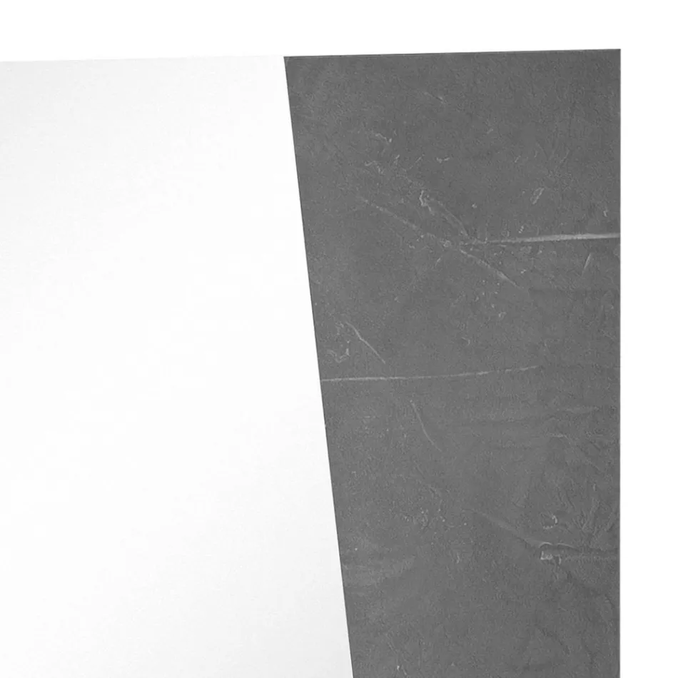 Specchio a Muro con Legno Bianco Lucido Ardesia Design Italiano - Joris Viadurini