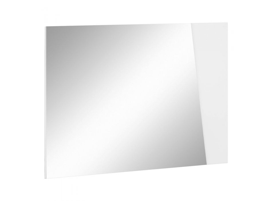 Specchio a Muro con Legno Bianco Lucido Ardesia Design Italiano - Joris Viadurini