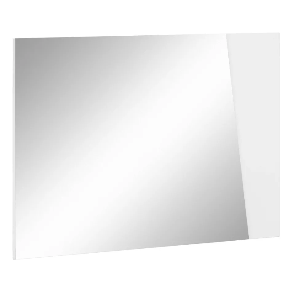 Specchio a Muro con Legno Bianco Lucido Ardesia Design Italiano - Joris Viadurini