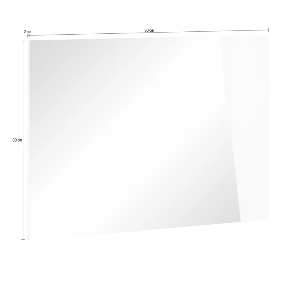 Specchio a Muro con Legno Bianco Lucido Ardesia Design Italiano - Joris Viadurini