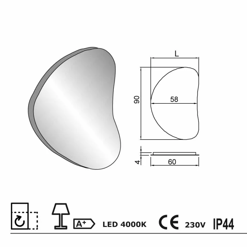 Specchio a muro da bagno con retroilluminazione LED Pirro   Viadurini