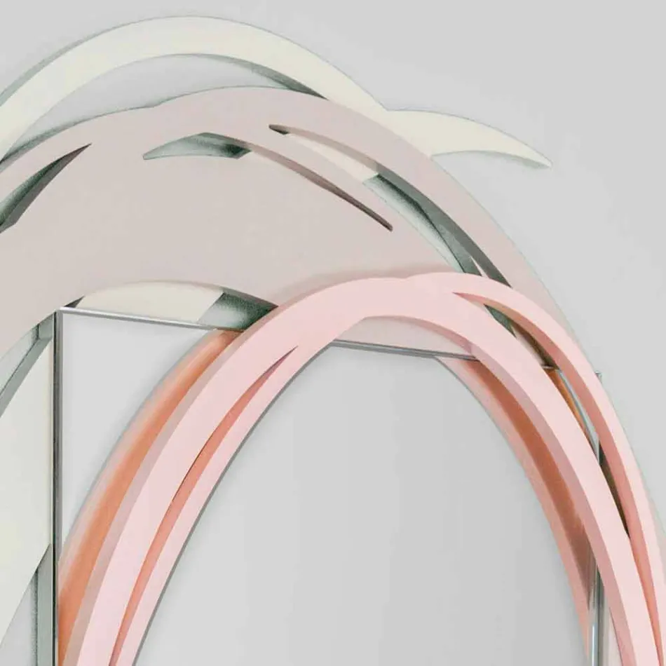 Specchio a Muro Moderno dal Design Decorativo in Legno Colorato - Orbita Viadurini