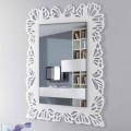 Specchio a Muro Plexiglass Bianco con Cornice Rettangolare Decorata - Alidifarf