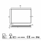 Specchio a parete con bordi satinati, illuminazione LED, Tessa  Viadurini