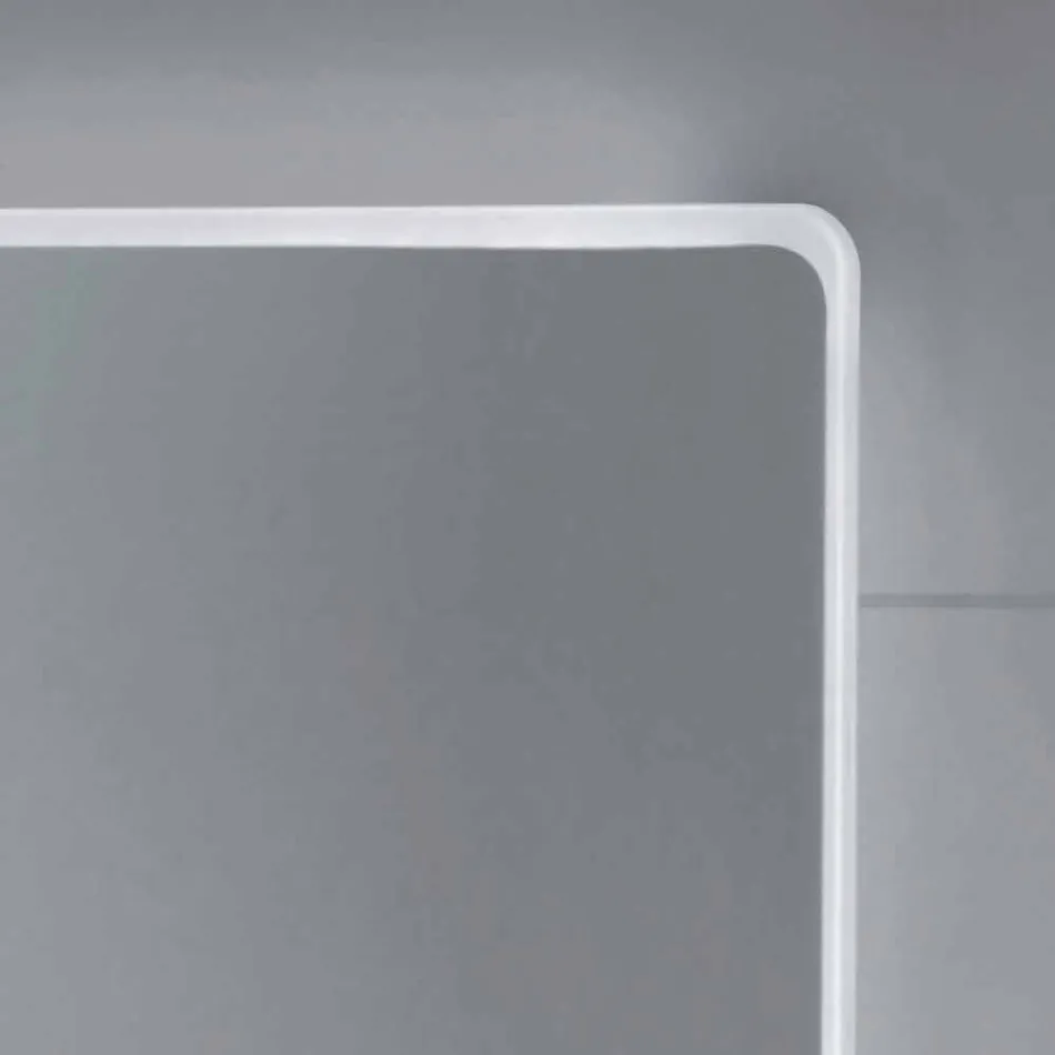 Specchio a parete con bordi satinati, illuminazione LED, Tessa  Viadurini