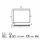 Specchio a parete con bordi satinati, illuminazione LED, Tessa  Viadurini