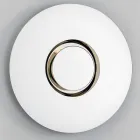 Specchio a Parete Design Tondo con Metallo Dorato con Centrotavola - Merale Viadurini