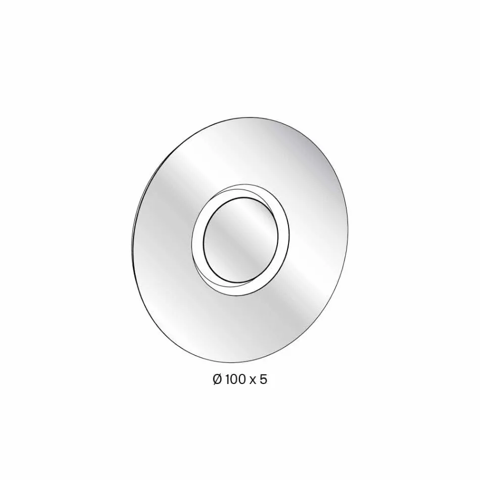 Specchio a Parete Design Tondo con Metallo Dorato con Centrotavola - Merale Viadurini