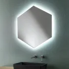 Specchio a Parete per Bagno Moderno Sagomato con Luce LED Alta Qualità- Crocchio Viadurini