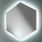 Specchio a Parete per Bagno Moderno Sagomato con Luce LED Alta Qualità- Crocchio Viadurini