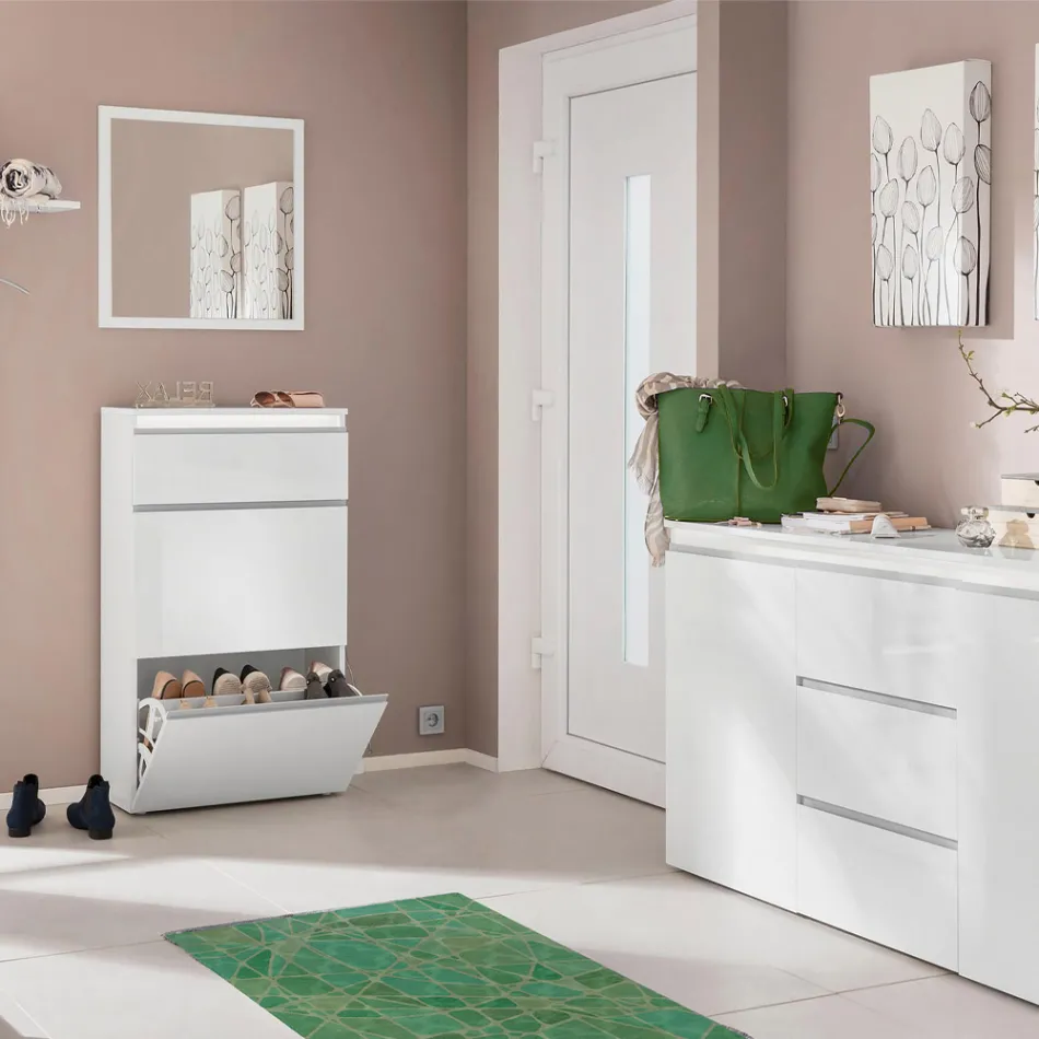 Specchio a Parete Quadrato con Cornice Bianca o Antracite - Emanuelito Viadurini