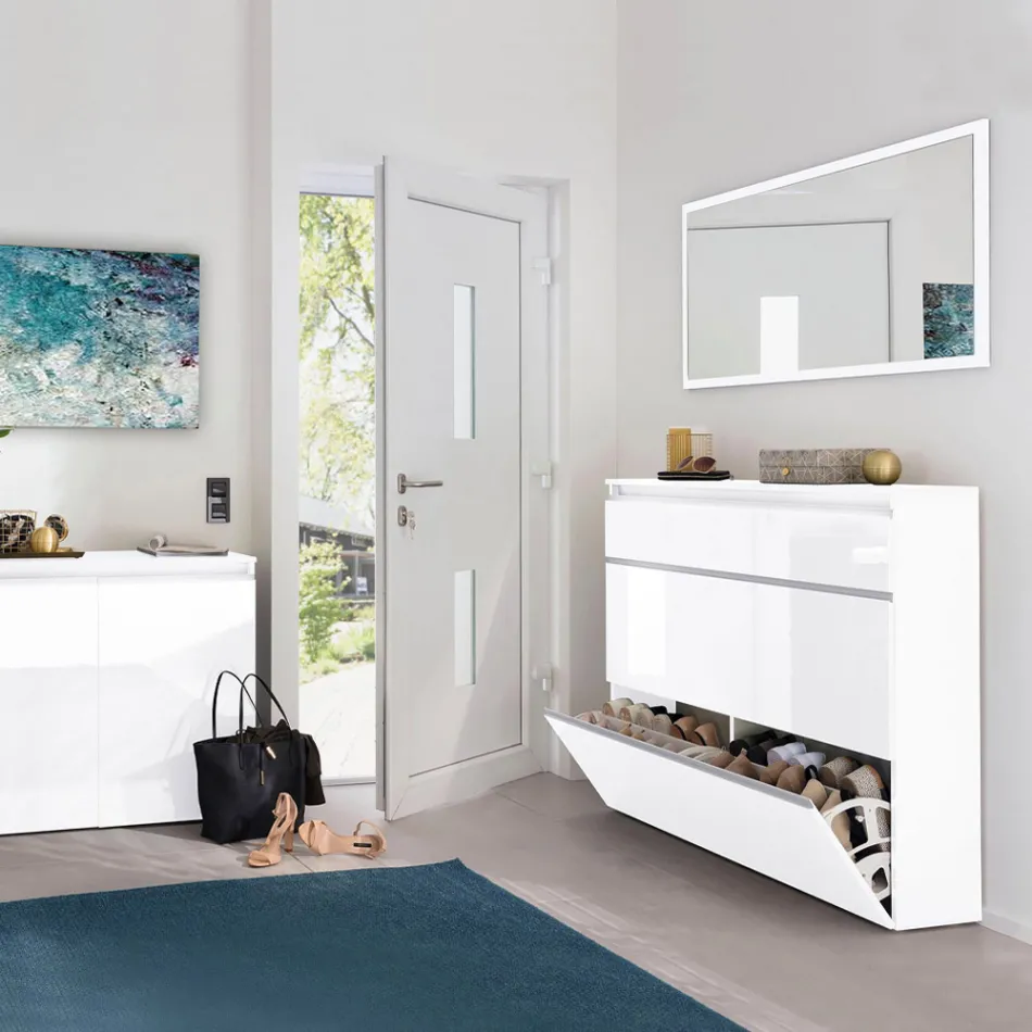 Specchio a Parete Rettangolare con Cornice Bianca o Antracite - Emanuelito Viadurini