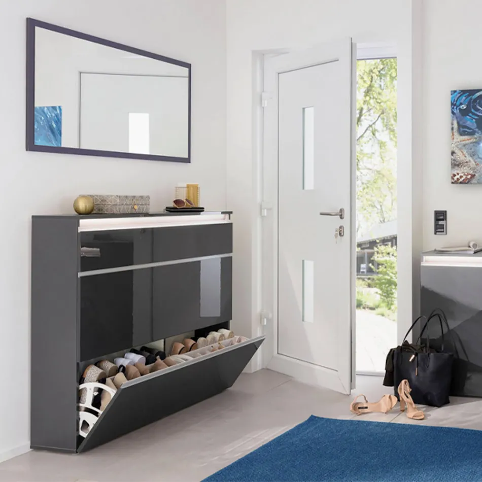 Specchio a Parete Rettangolare con Cornice Bianca o Antracite - Emanuelito Viadurini