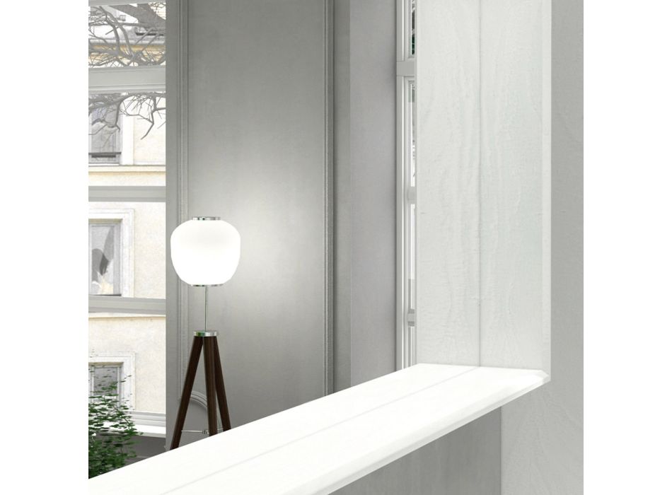Specchio Bagno a Muro con Luce LED e Cornice in Legno Made in Italy - Geppio Viadurini