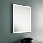 Specchio Bagno a Parete con Cornice in Metallo Nero e LED Made in Italy - Chebeo Viadurini