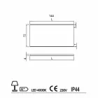 Specchio bagno con luce LED design moderno con bordi satinati Veva   Viadurini