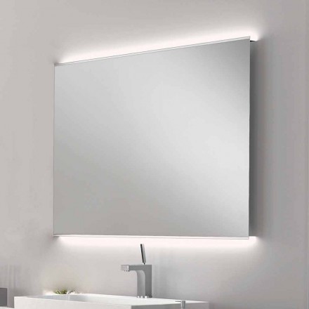 Specchio bagno con luce LED design moderno con bordi satinati Veva   Viadurini