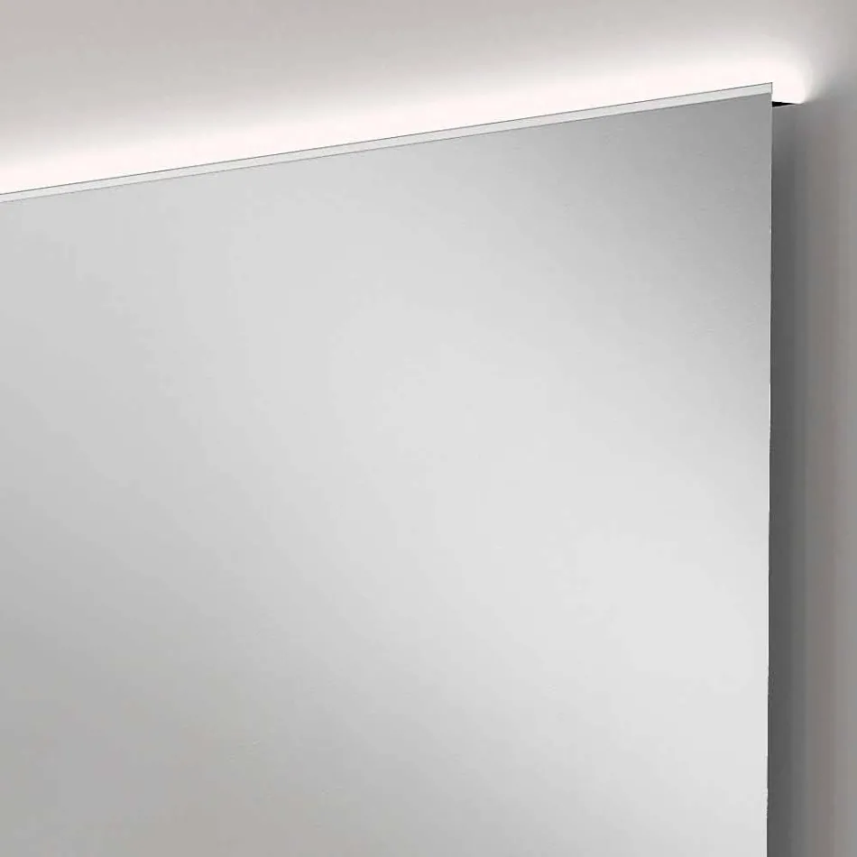 Specchio bagno con luce LED design moderno con bordi satinati Veva   Viadurini