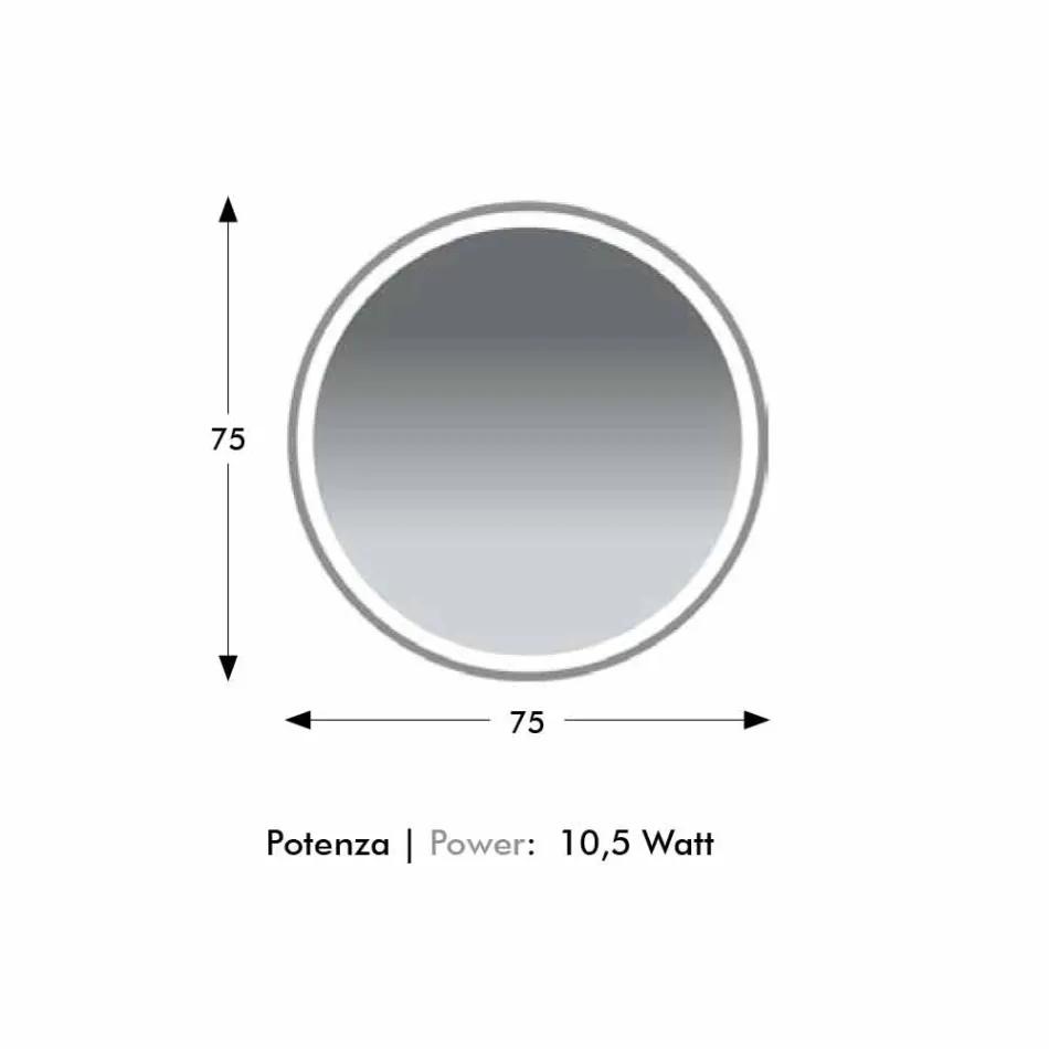 Specchio Bagno Rotondo Retroilluminato con Sabbiatura Made in Italy - Ranio Viadurini
