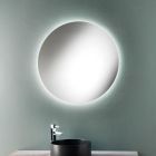 Specchio Bagno Tondo a Muro Minimale con Luce LED 4000K Made in Italy - Roteo Viadurini