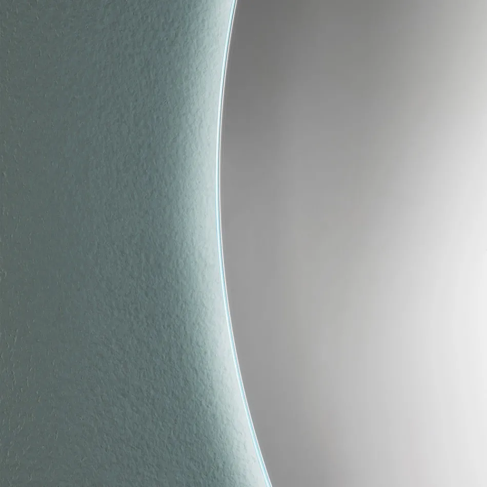 Specchio Bagno Tondo a Muro Minimale con Luce LED 4000K Made in Italy - Roteo Viadurini