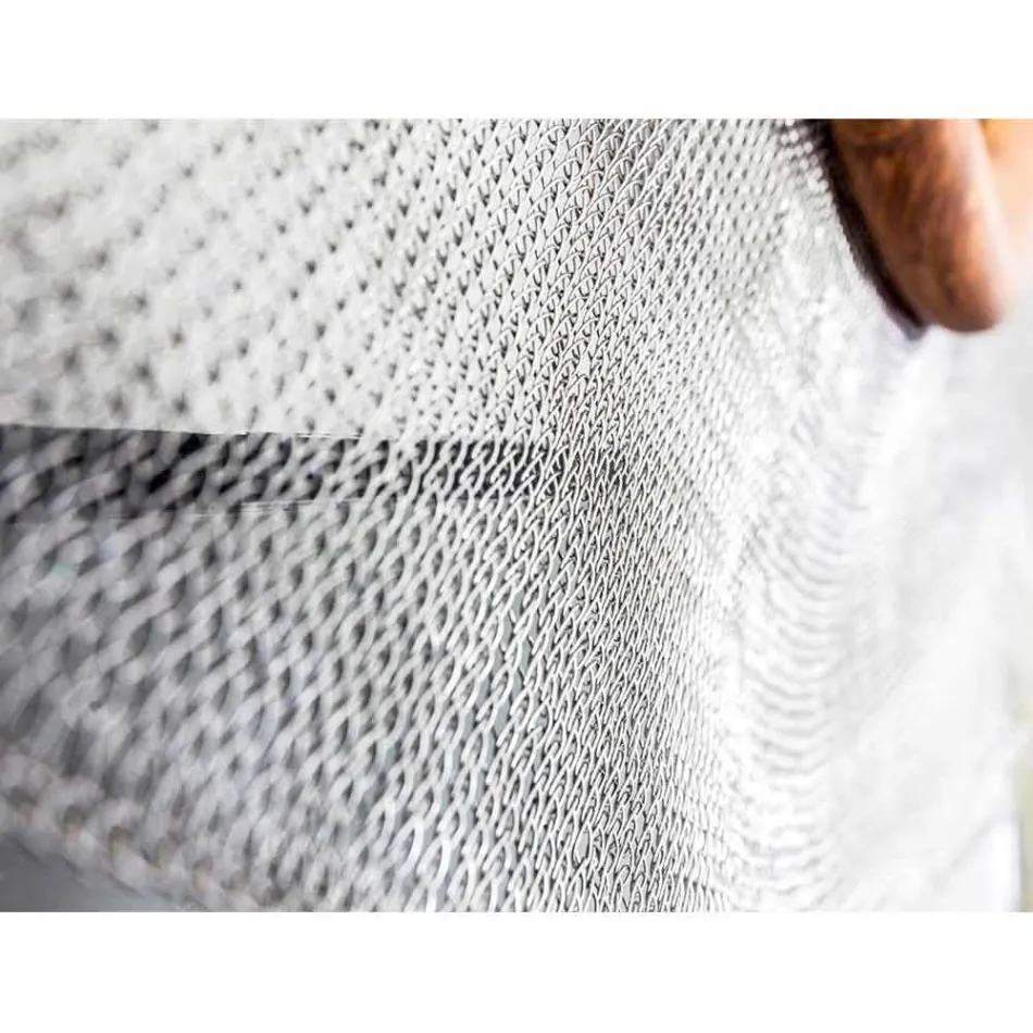 Specchio circolare da parete moderno in metallo e teak Monno Viadurini