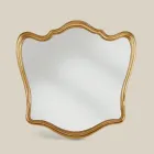 Specchio Classico Cornice Sagomata Legno Foglia Oro Made in Italy - Jenny Viadurini