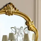 Specchio Classico Sagomato con Cornice Foglia Oro Made in Italy - Madalina Viadurini