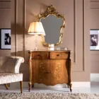 Specchio Classico Sagomato con Cornice Foglia Oro Made in Italy - Prezioso Viadurini