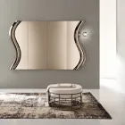 Specchio Color Bronzo in Vetro Fuso con Inserto Centrale Made in Italy - Sorya Viadurini