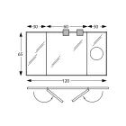 Specchio con 2 Lati Mobili e Specchio Ingranditore Made in Italy - Nelson Viadurini