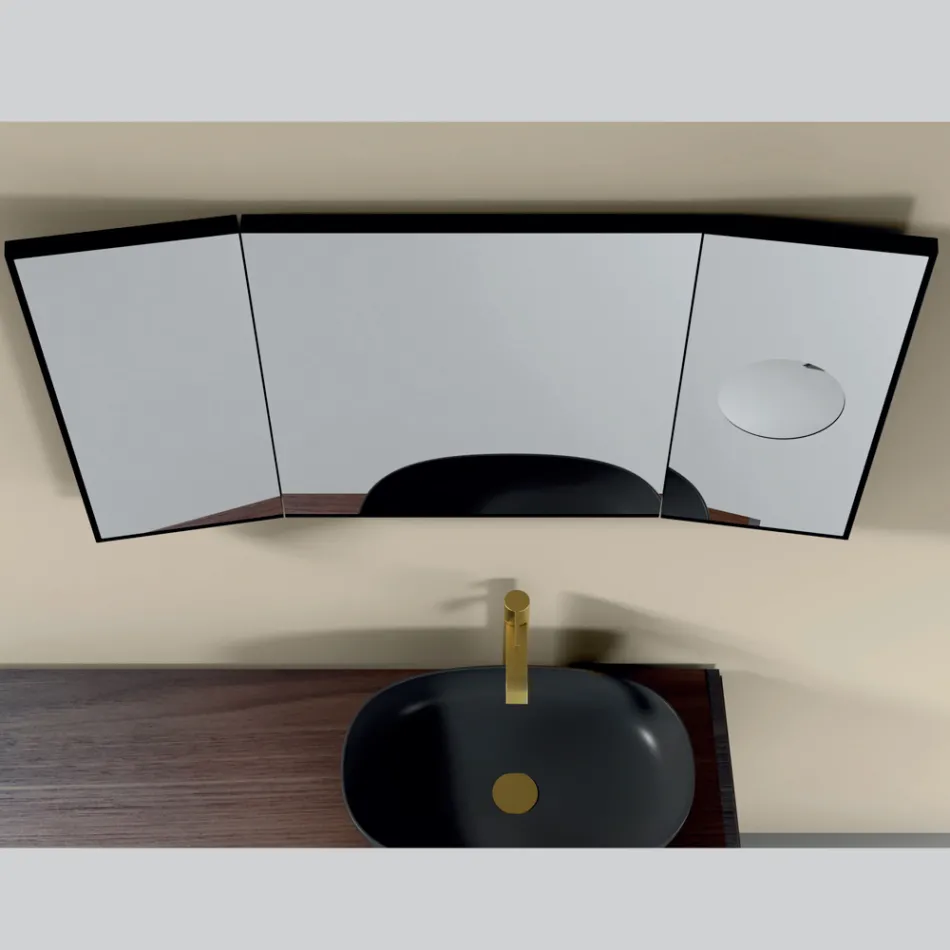 Specchio con 2 Lati Mobili e Specchio Ingranditore Made in Italy - Nelson Viadurini