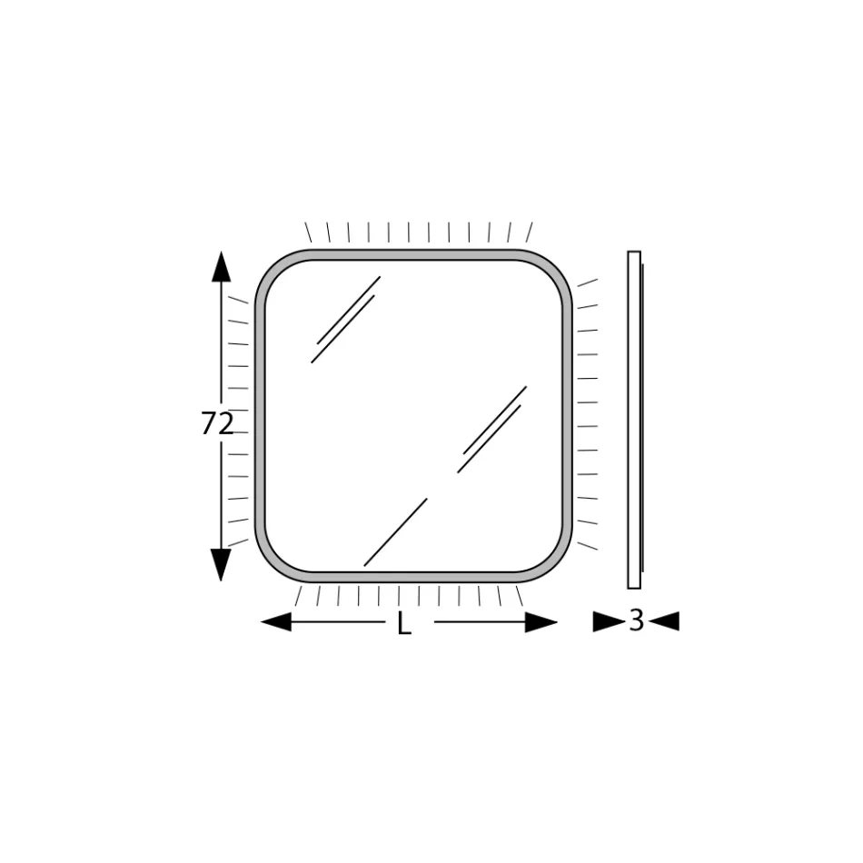 Specchio con Bordo in Legno e Retro-Illuminazione Made in Italy - Vincent Viadurini
