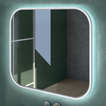 Specchio con Bordo in Legno e Retro-Illuminazione Made in Italy - Vincent Viadurini