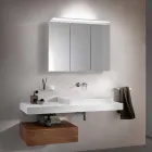 Specchio con Contenitore da Parete a 3 Ante Moderno con Ripiani Interni - Bramo Viadurini