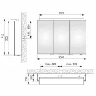 Specchio con Contenitore da Parete a 3 Ante Moderno con Ripiani Interni - Bramo Viadurini