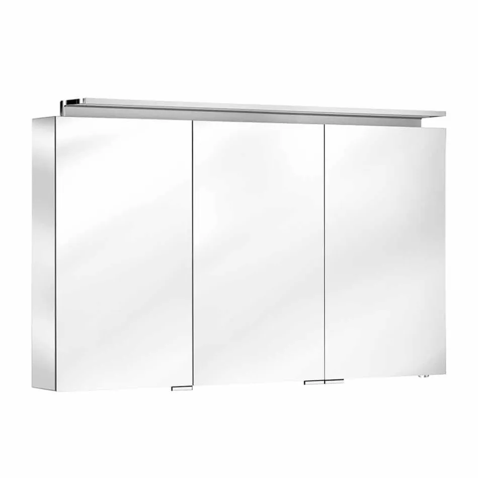 Specchio con Contenitore da Parete a 3 Ante Moderno con Ripiani Interni - Bramo Viadurini